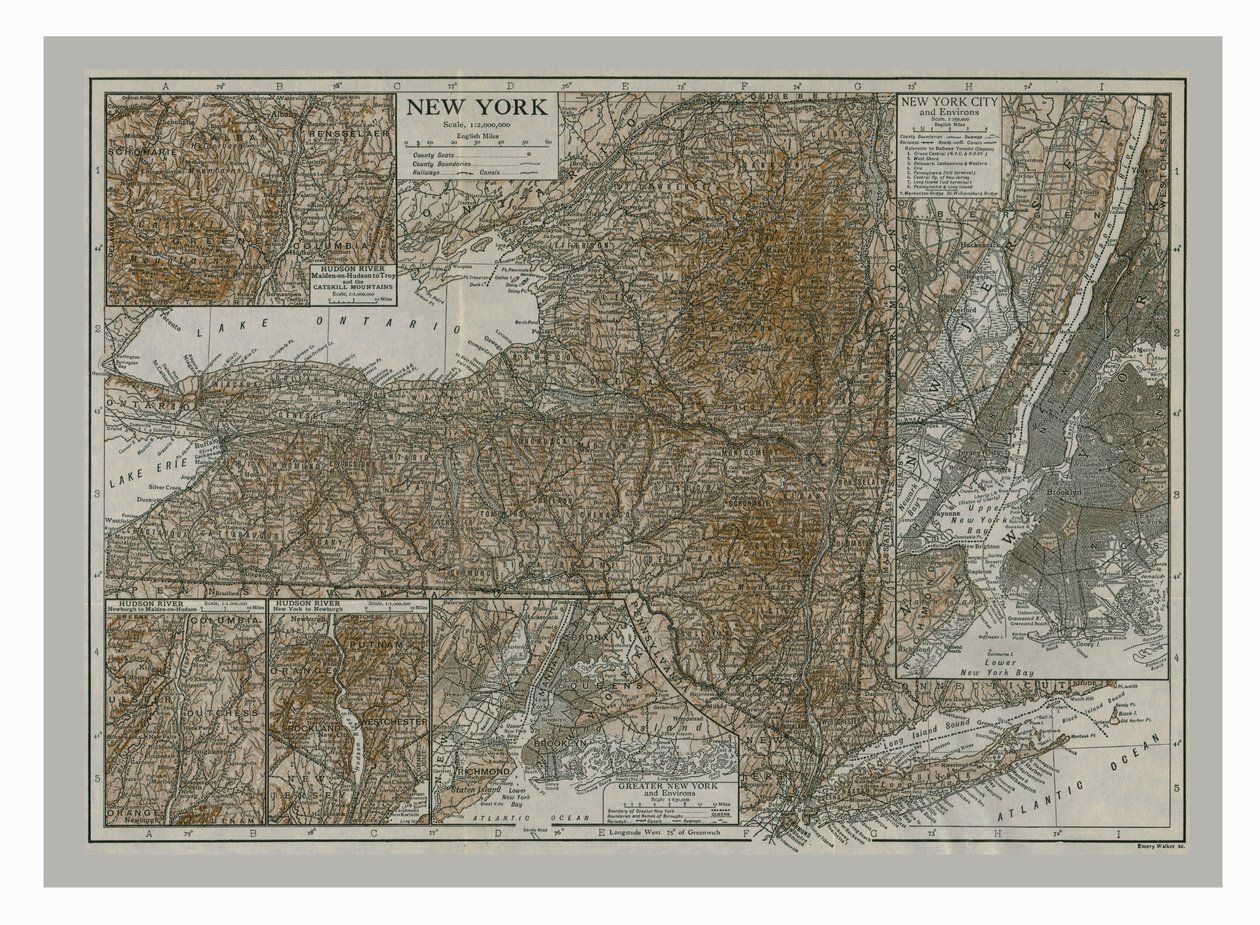 Mappa di New York, c1900 da Emery Walker