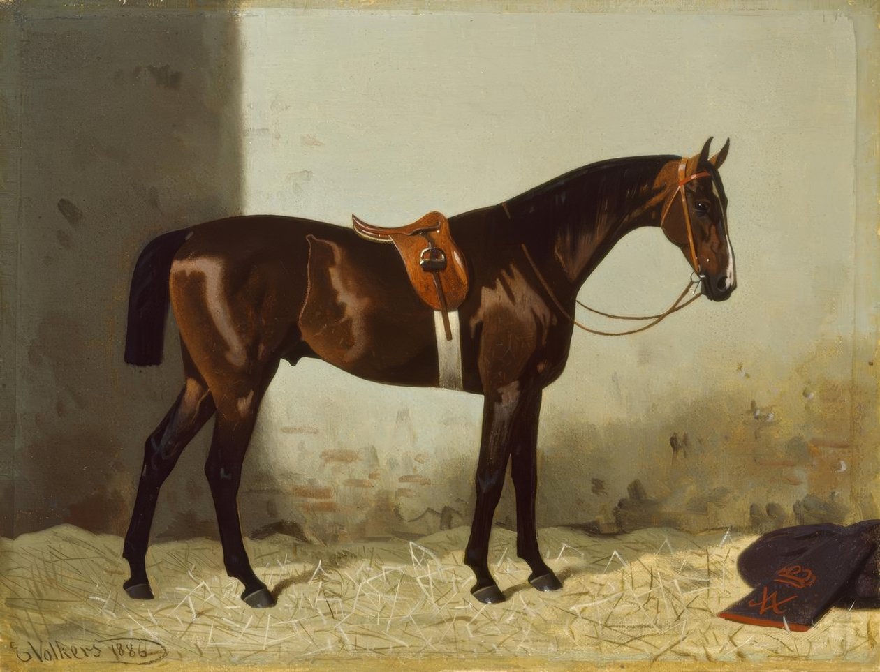 Cavallo marrone nella stalla da Emil Volkers