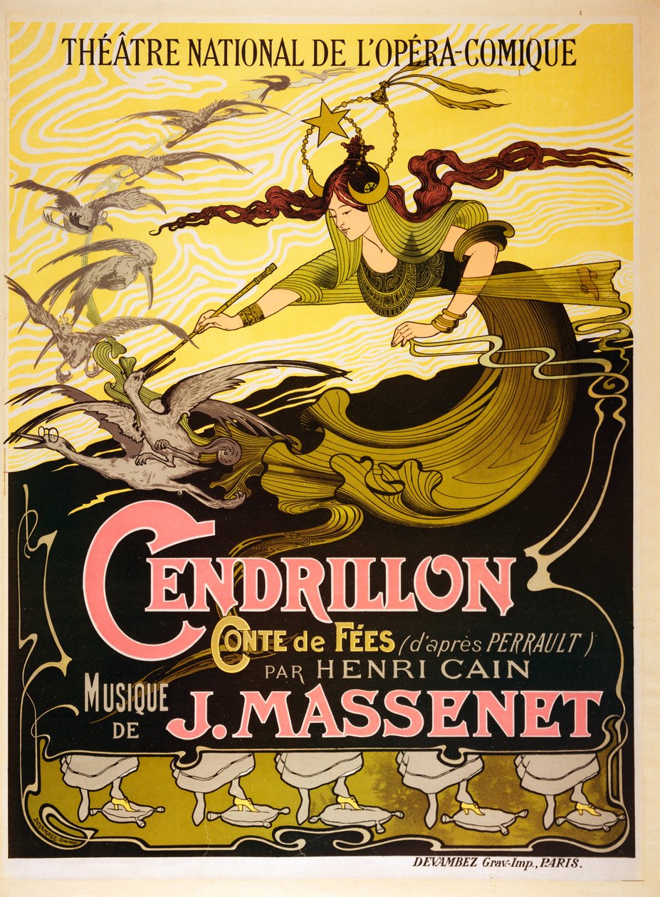 Cendrillon (Cenerentola), opera fiabesca del 1899 di Jules Massenet (12 maggio 1842 - 13 agosto 1912) da Emil Bertrand