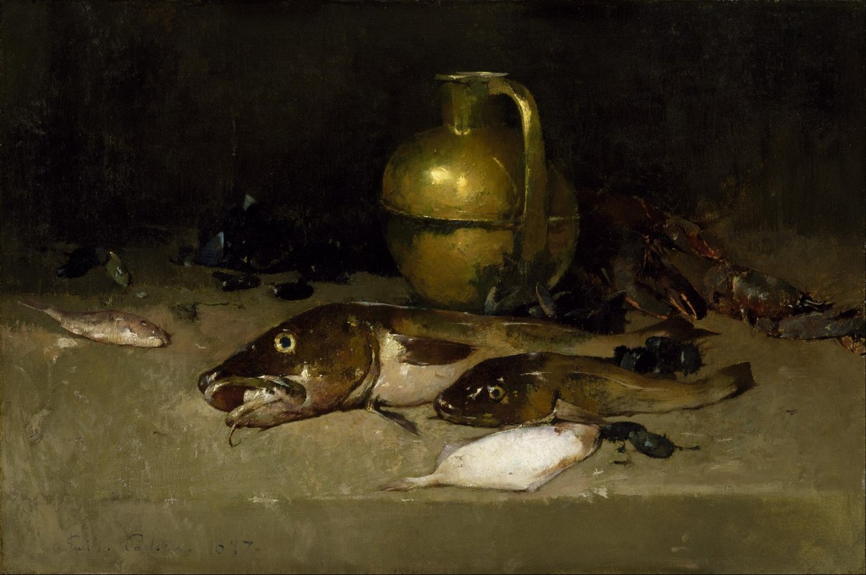 Natura morta con pesce da Emil Carlsen