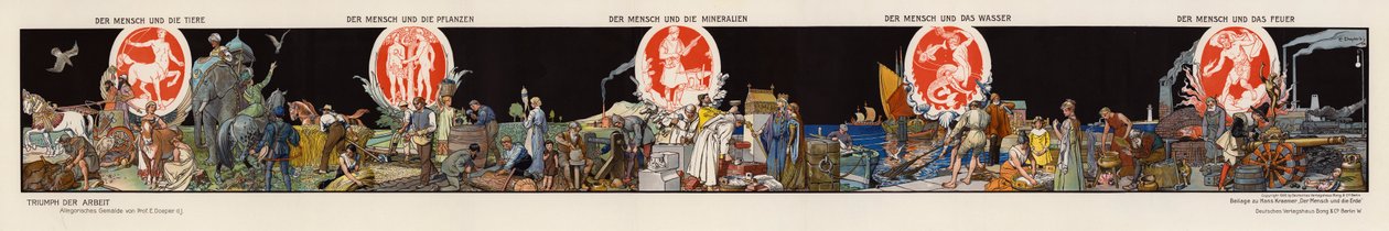 Il trionfo del lavoro (litografia a colori) da Emil Doepler
