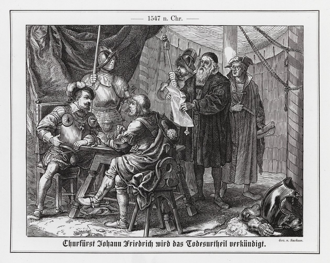 Giovanni Federico I, Elettore di Sassonia, riceve la sua condanna a morte da Emil Eugen Sachsse