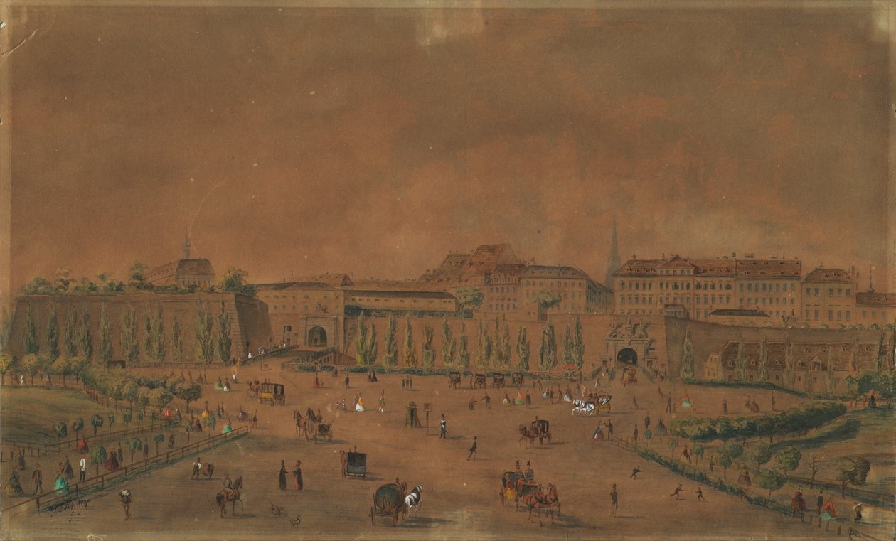 La vecchia e la nuova porta di Kärntner a Vienna da Emil Hütter