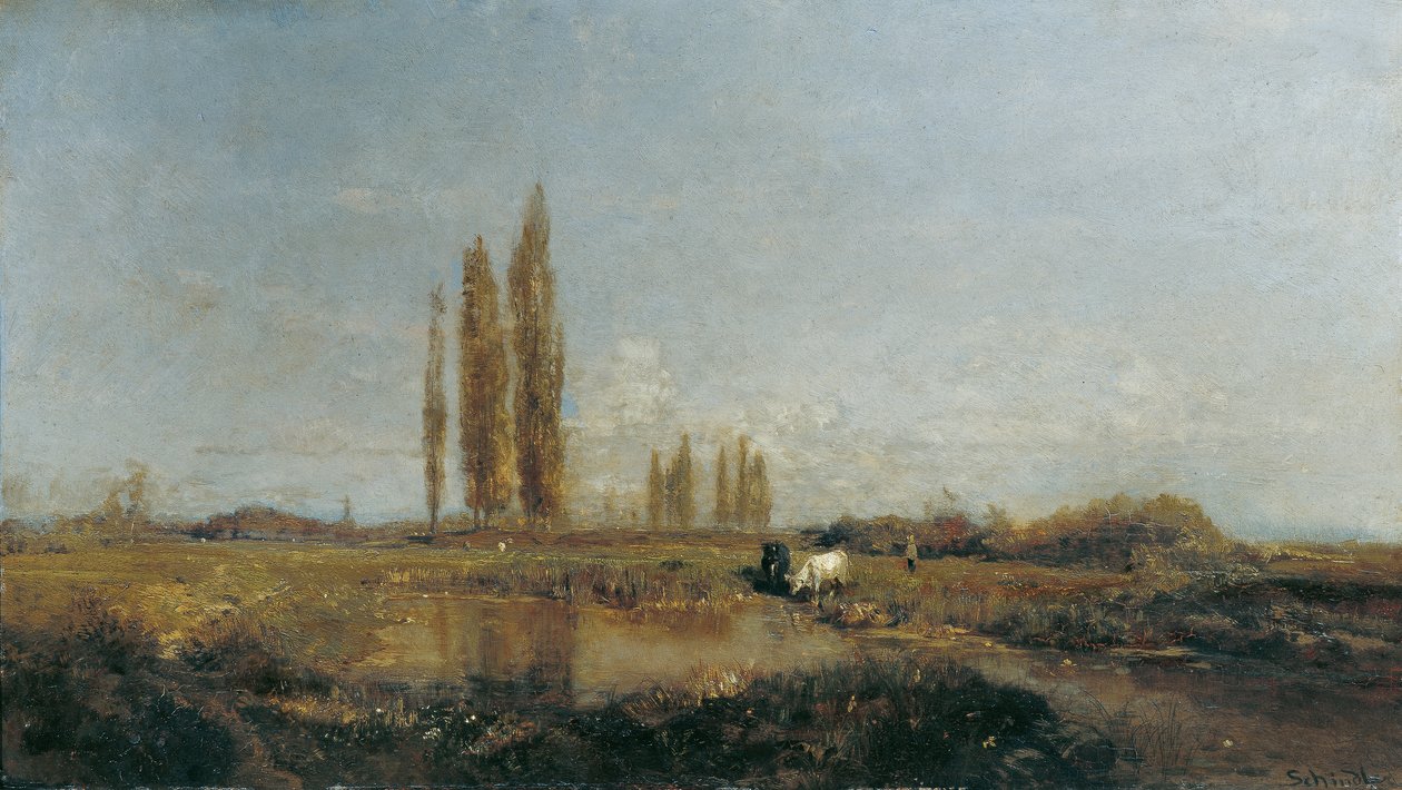 Sulla Thaya presso Lundenburg da Emil Jakob Schindler
