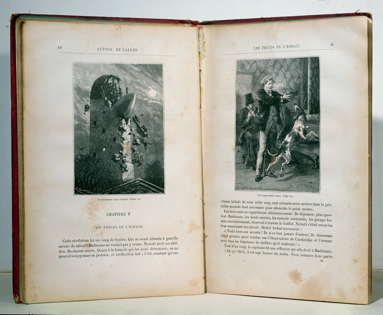 Illustrazioni da Intorno alla Luna di Jules Verne, edizioni Hetzel da Emile Antoine Bayard