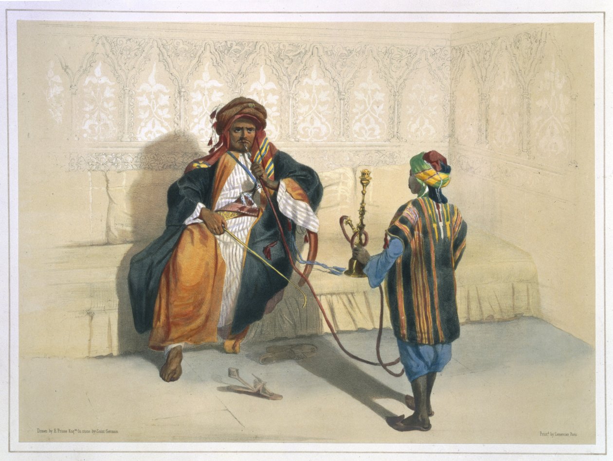 Uno sceicco arabo che fuma, illustrazione da 