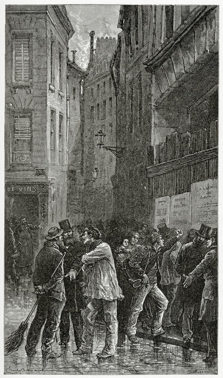 Les Affiches - illustrazione da Histoire d’un crime, XIX secolo da Emile Antoine Bayard