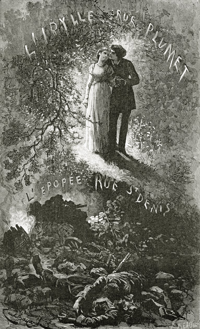 Marius e Cosette, XIX secolo (incisione in bianco e nero) da Emile Antoine Bayard
