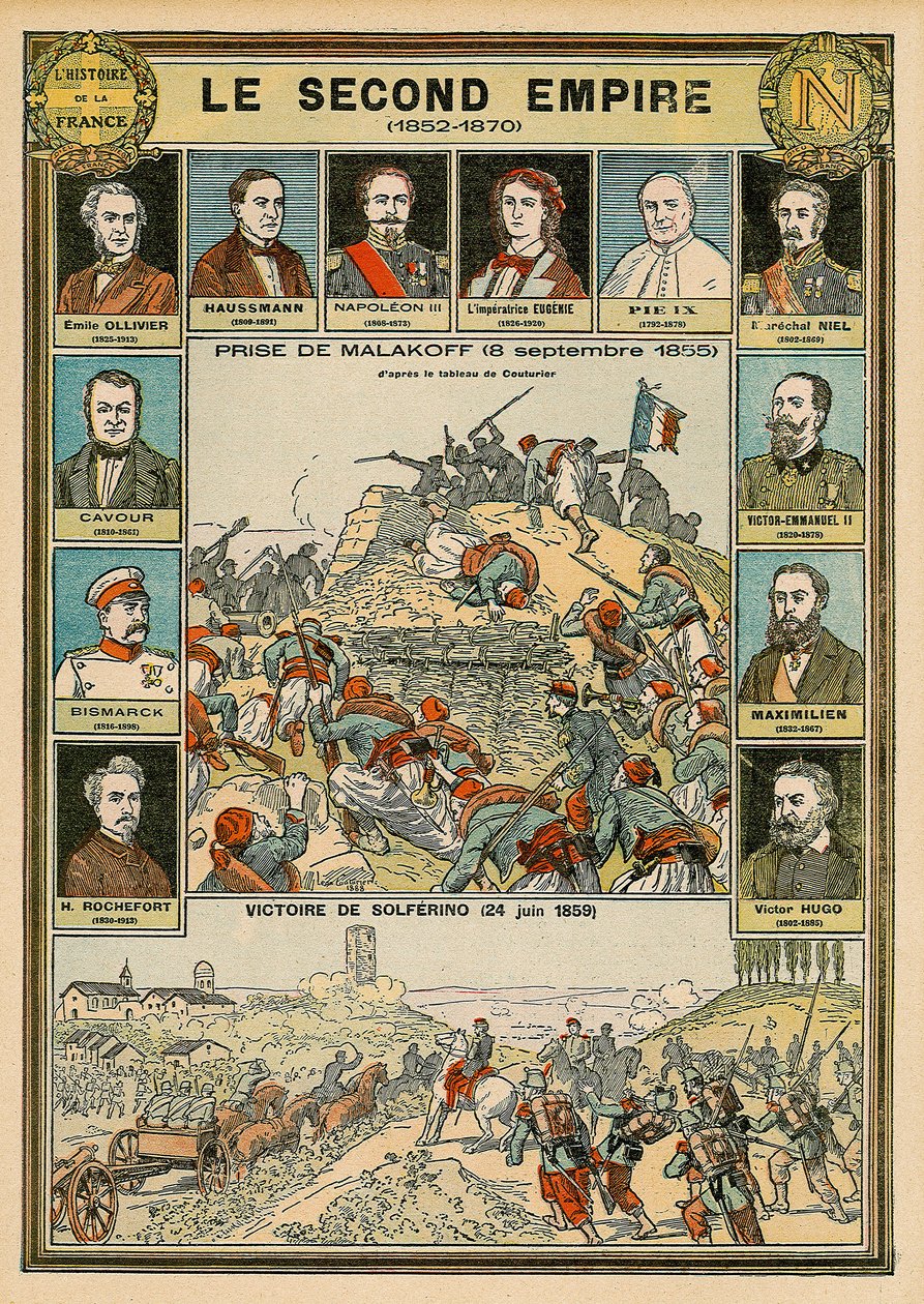 Secondo Impero 1852-1870 - cattura di Malakoff 8 settembre 1855 - vittoria di Solferino 24 giugno 1859 da Emile Antoine Bayard