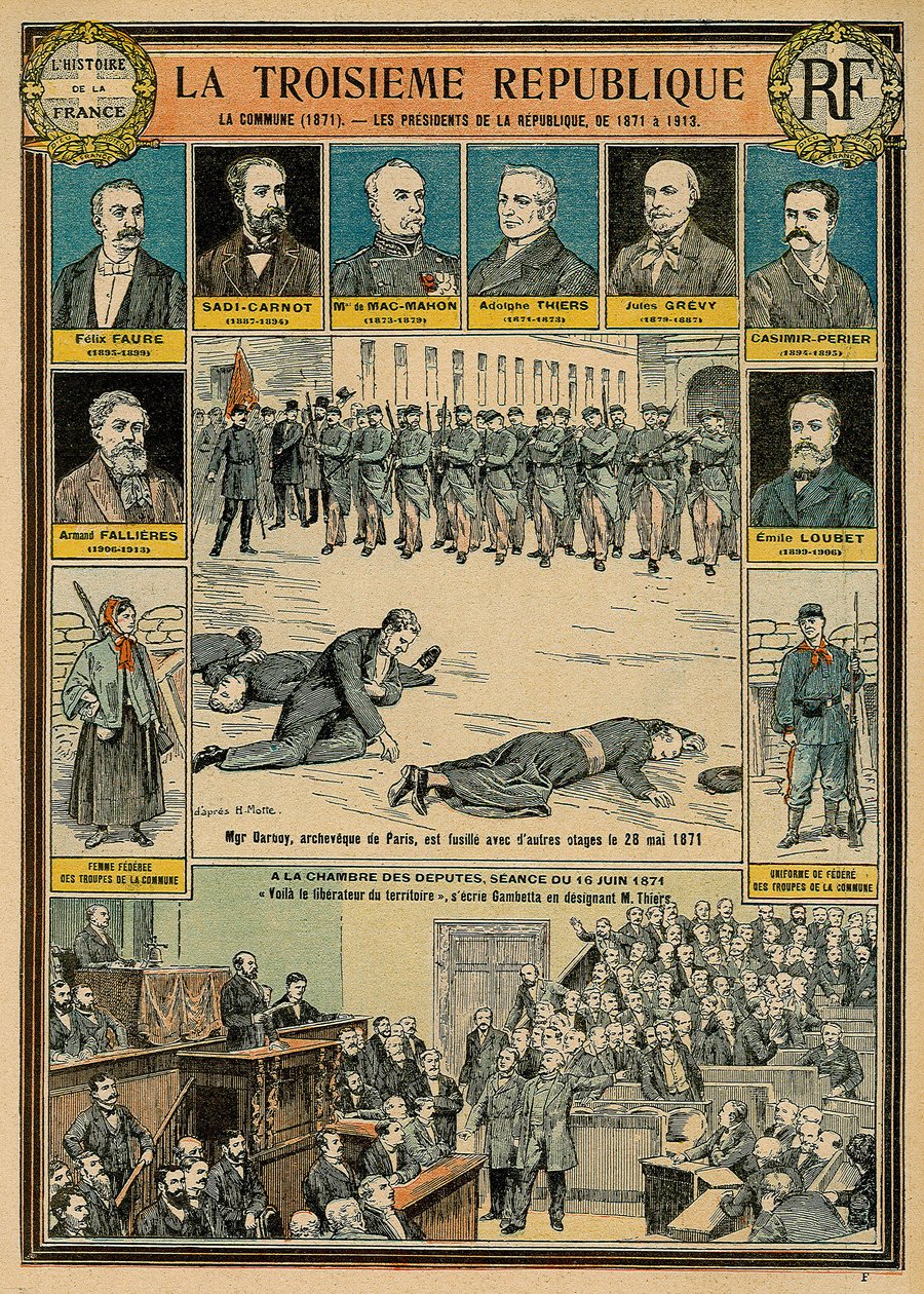 La Terza Repubblica e i suoi presidenti dal 1871 al 1913 - la Comune del 1871 - Monsignor Darbois, Arcivescovo di Parigi, fu giustiziato, fucilato con altri ostaggi il 28 maggio 1871 - seduta del 16 giugno 1871 alla Camera dei Deputati: 