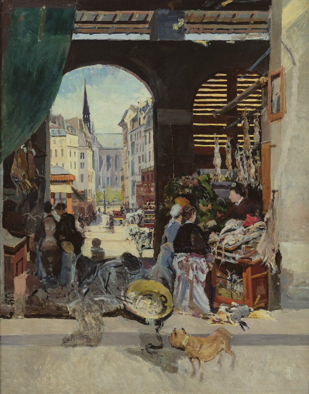 Il mercato dei Carmelitani, Rue Maubert da Emile Antoine Guillier