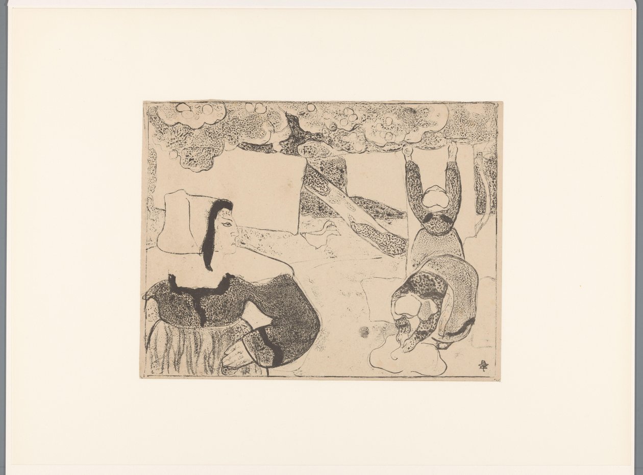 Tre donne bretoni stendono il bucato (Donne bretoni) da Emile Bernard