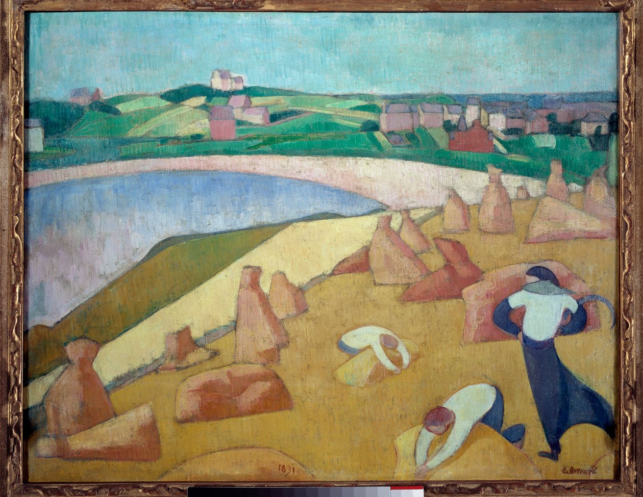 Raccolto vicino al mare, Saint Briac sur mer nel 1891 da Emile Bernard