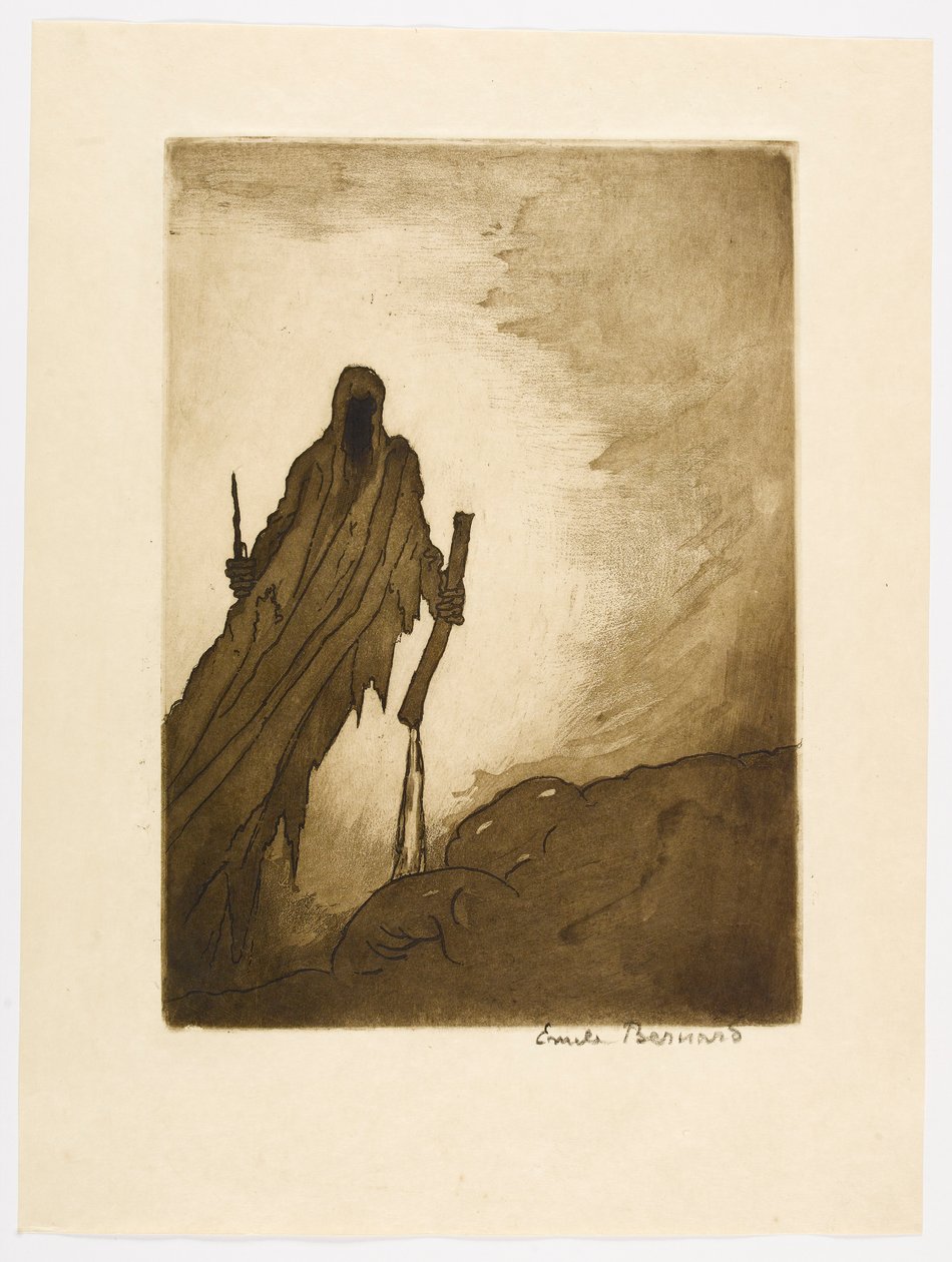 Nr. 11 – „Der Schleier, der sich öffnete, ließ in zwei Händen sehen / Einen Stock, einen Stein, der von den Wegen gerissen wurde, / Dann einen langen Nagel, der einem Türschloss ähnelte.“ da Emile Bernard