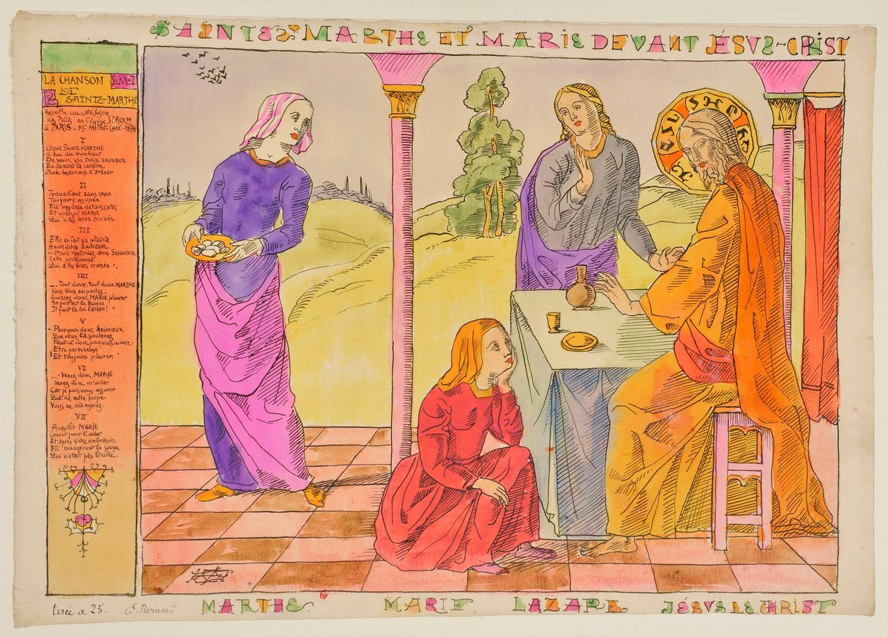 Santa Marta e Maria davanti a Gesù Cristo da Emile Bernard