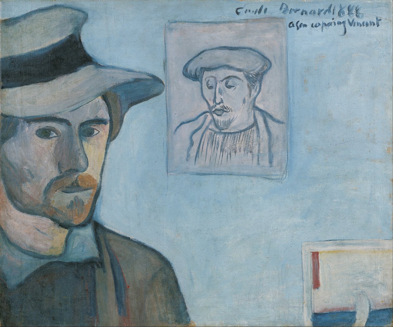 Autoritratto con ritratto di Gauguin da Emile Bernard