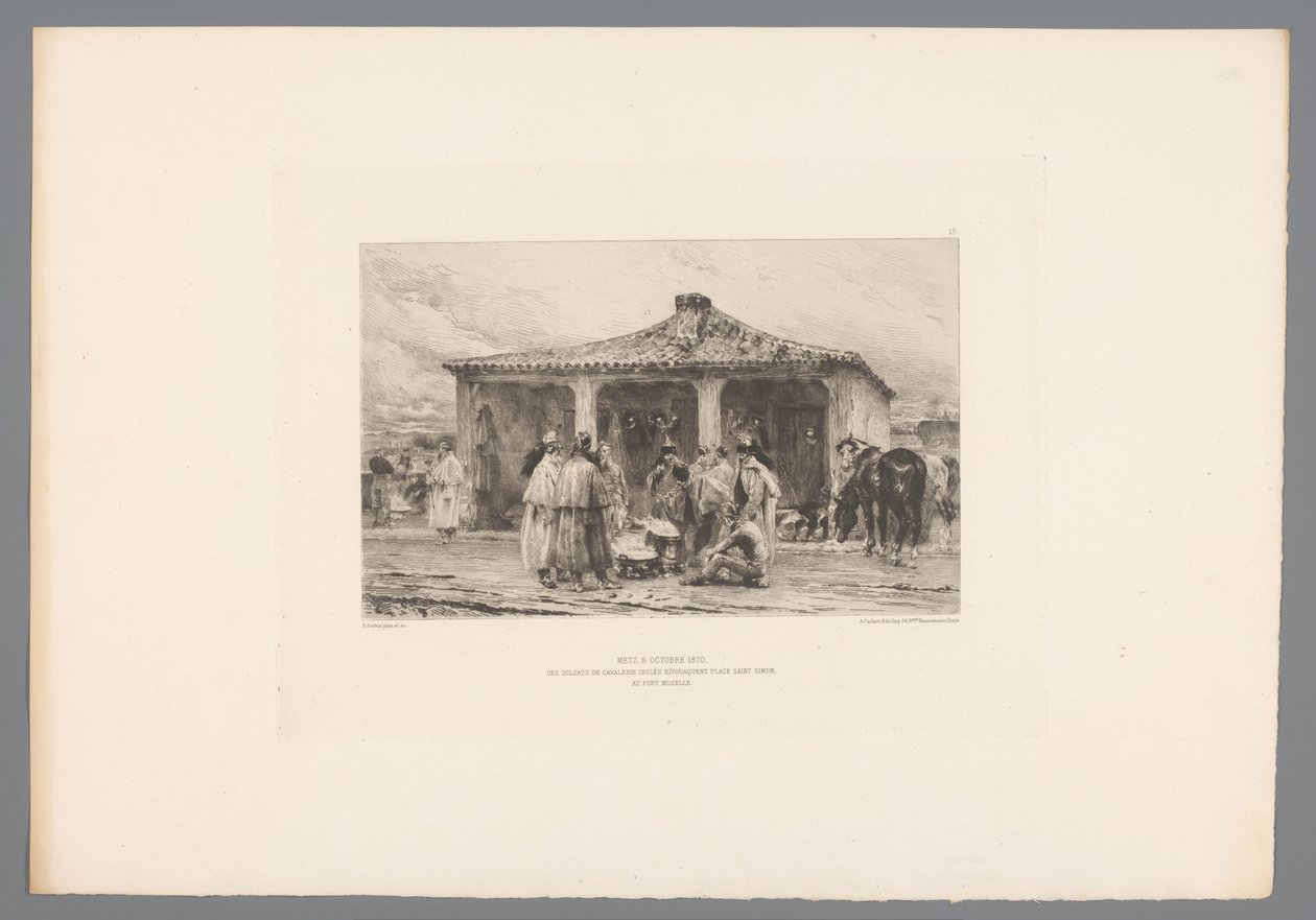 Gruppo di soldati in un campo da Emile Boilvin