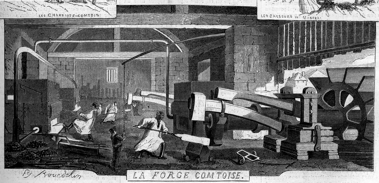 Forges de la Franche Comté: vista interna della fabbrica di Rans, Jura (39) da Emile Bourdelin