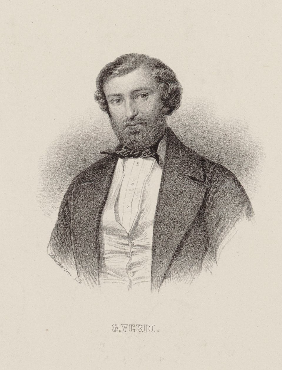 Ritratto del compositore Giuseppe Verdi da Emile Desmaisons