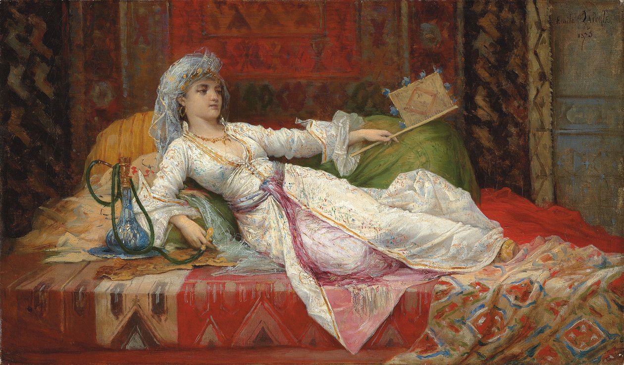 Donna turca sdraiata, 1895 da Emile Henri La Porte
