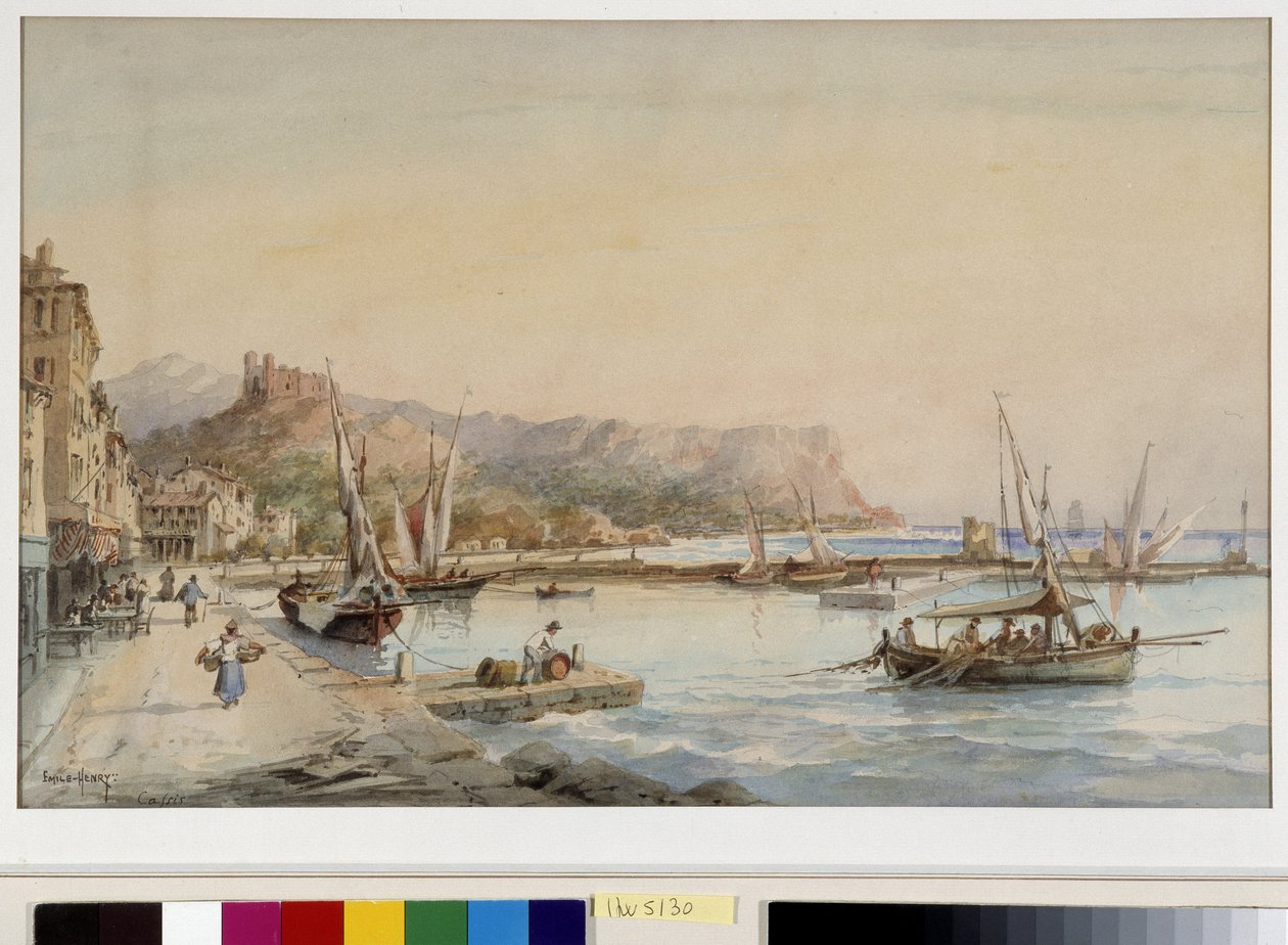 Vista del porto di Cassis Acquerello di Emile Henry (1822-1920) Fondazione regards de Provence, Marsiglia da Emile Henry
