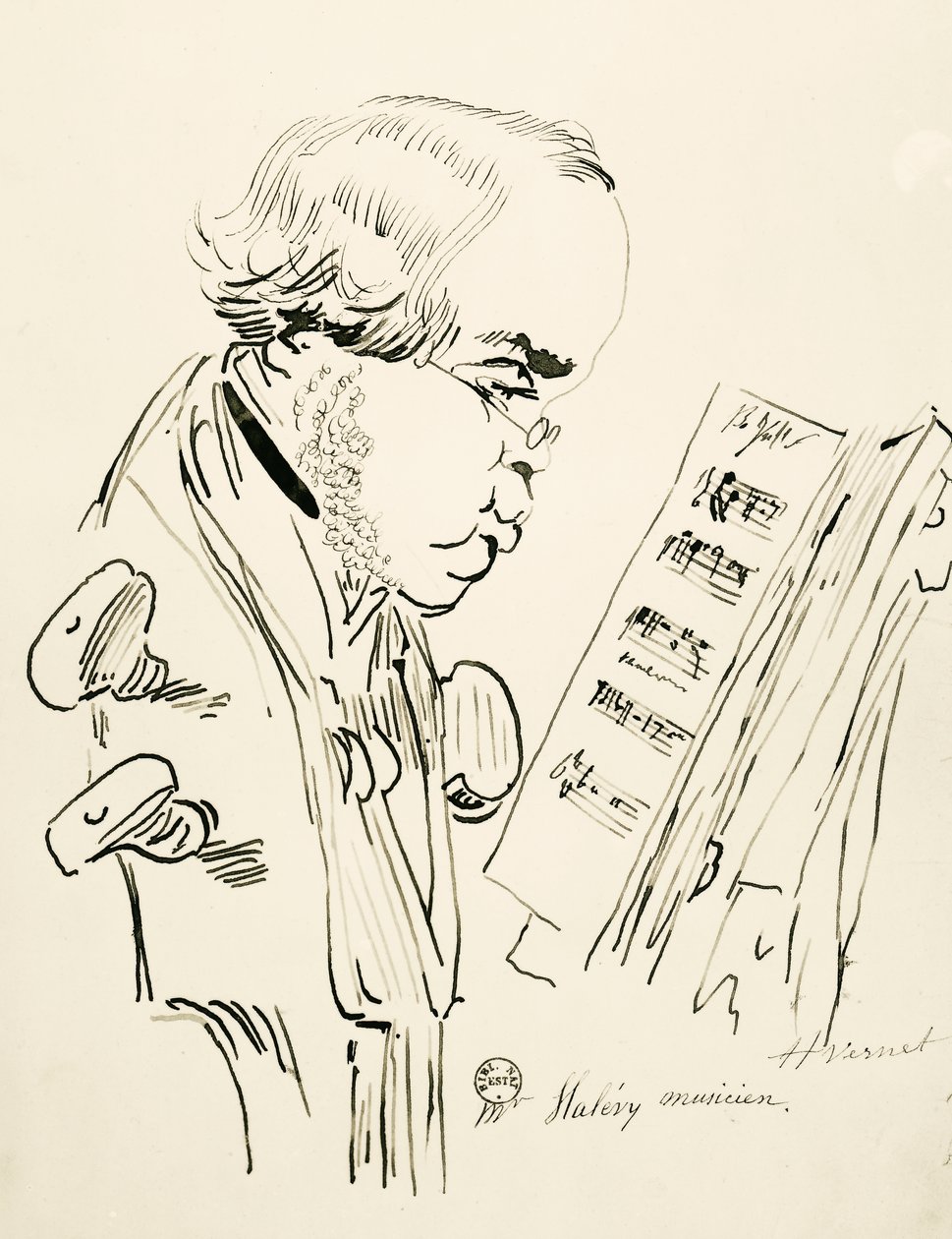 Ritratto di Jacques Fromental Elie Levy, detto Halevy (Parigi) da Emile Jean Horace Vernet