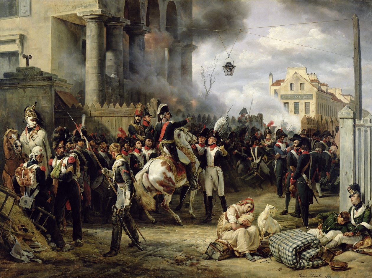 La Porta di Clichy durante la Difesa di Parigi, 30 marzo 1814, 1820 da Emile Jean Horace Vernet