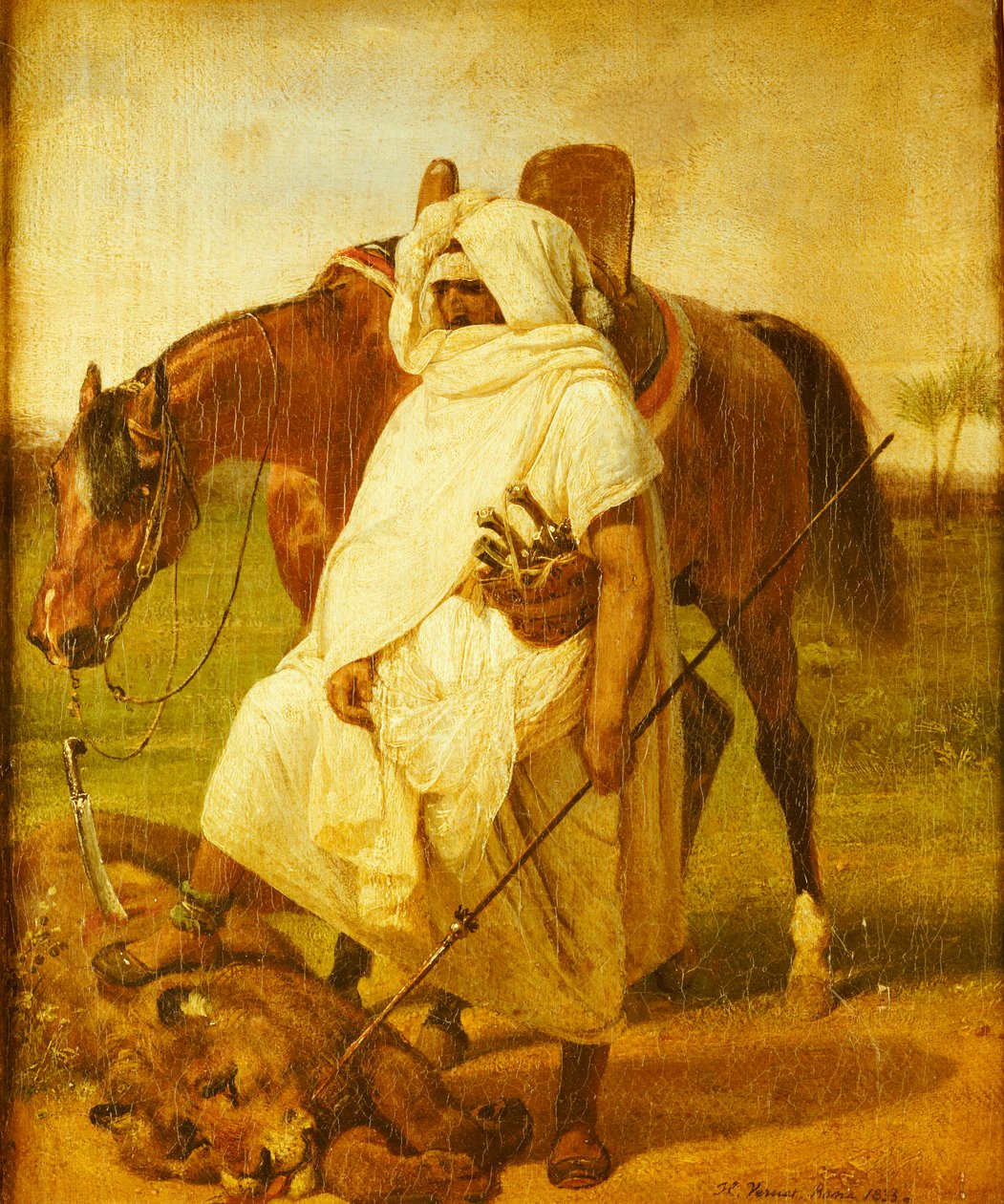 Il cacciatore di leoni, 1833 da Emile Jean Horace Vernet