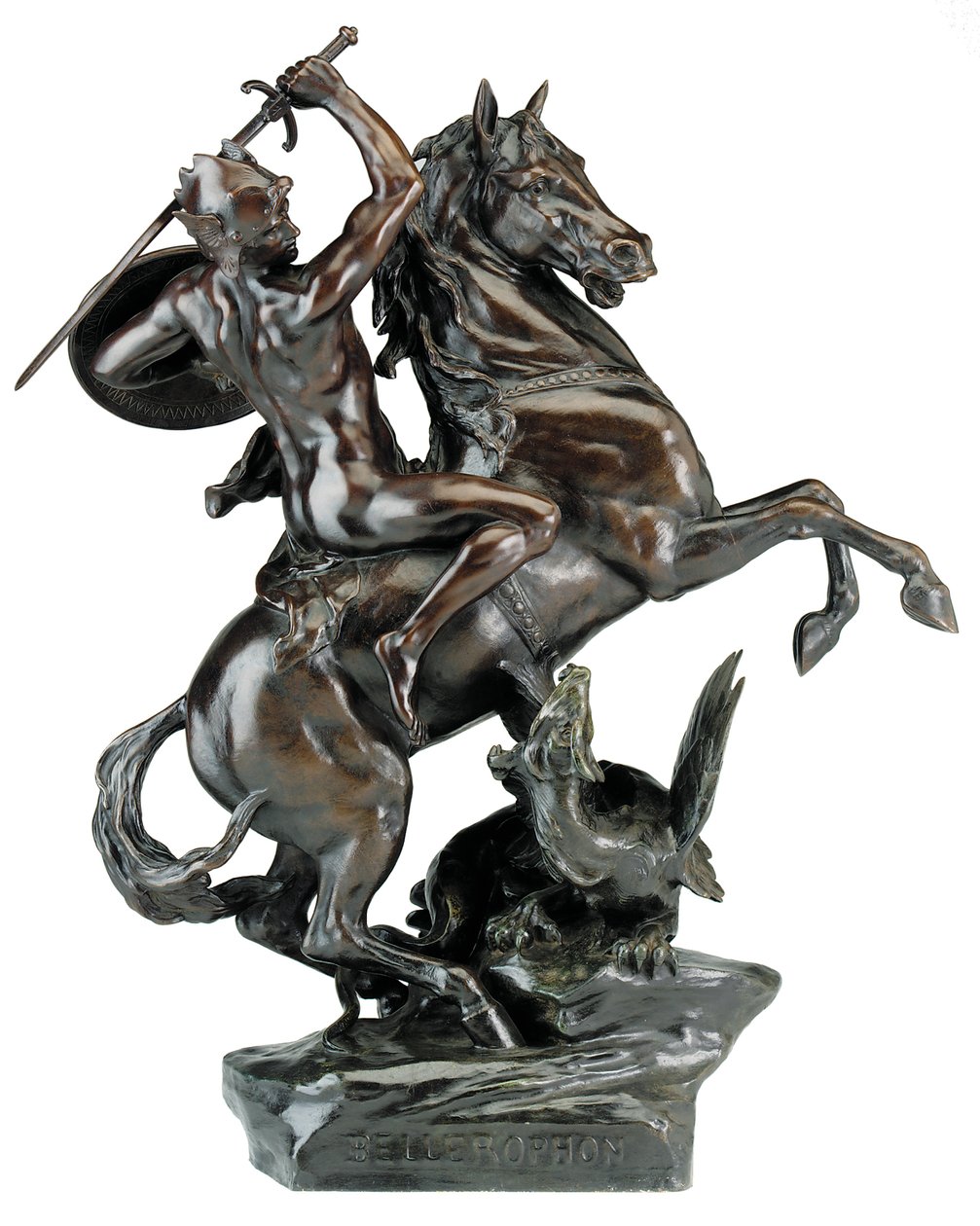 Bellerofonte uccide la Chimera da Emile Louis (after) Picault