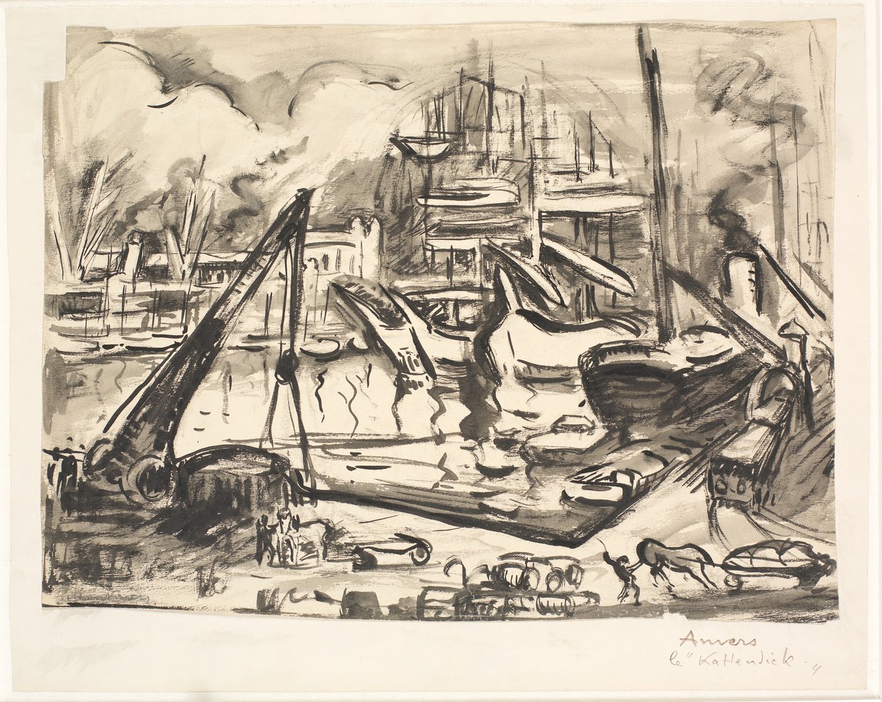 Il bacino del porto di Kattendick ad Anversa da Emile Othon Friesz
