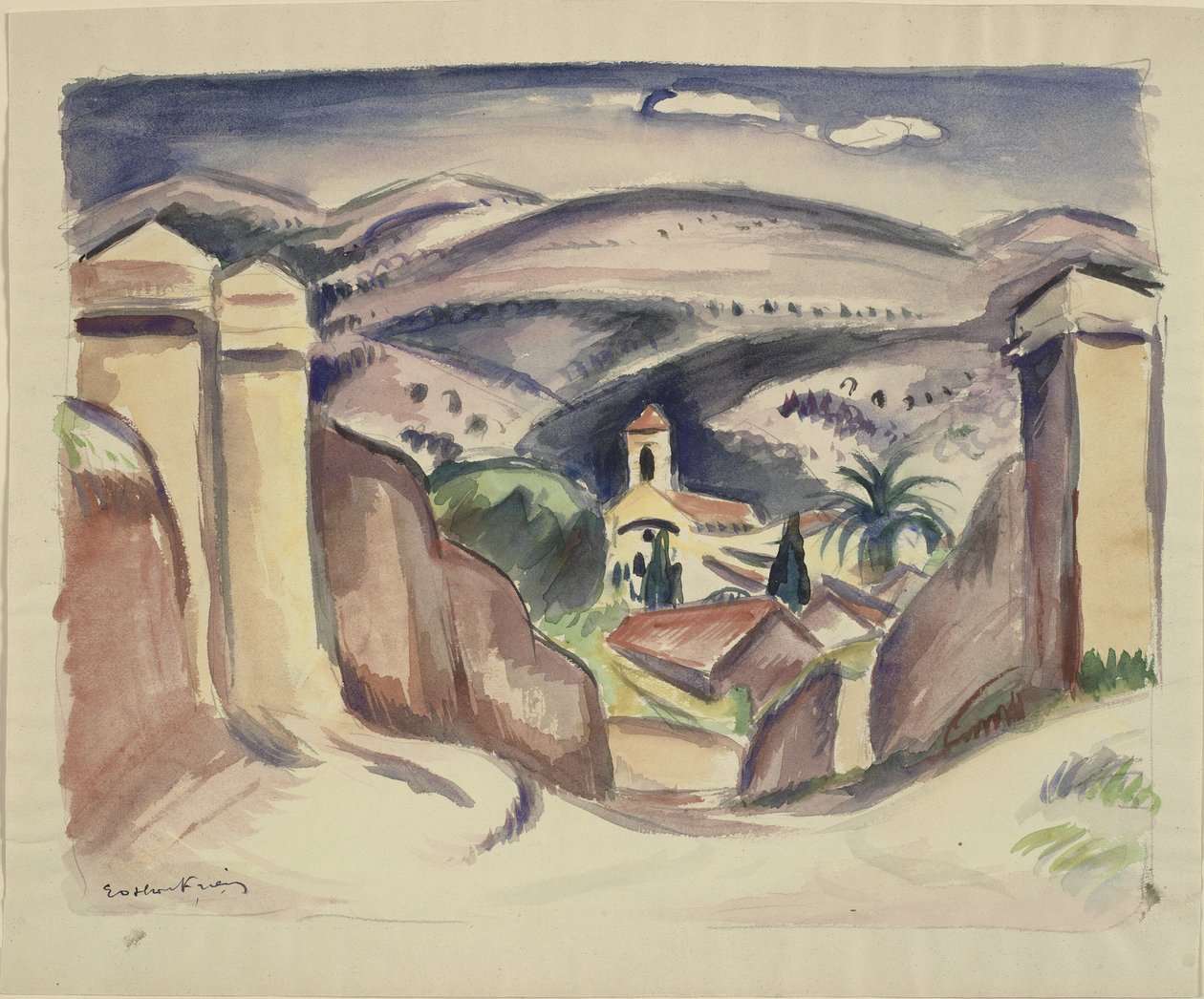 Ingresso a Cassis, anche chiamato Torre della Chiesa a Cassis da Emile Othon Friesz