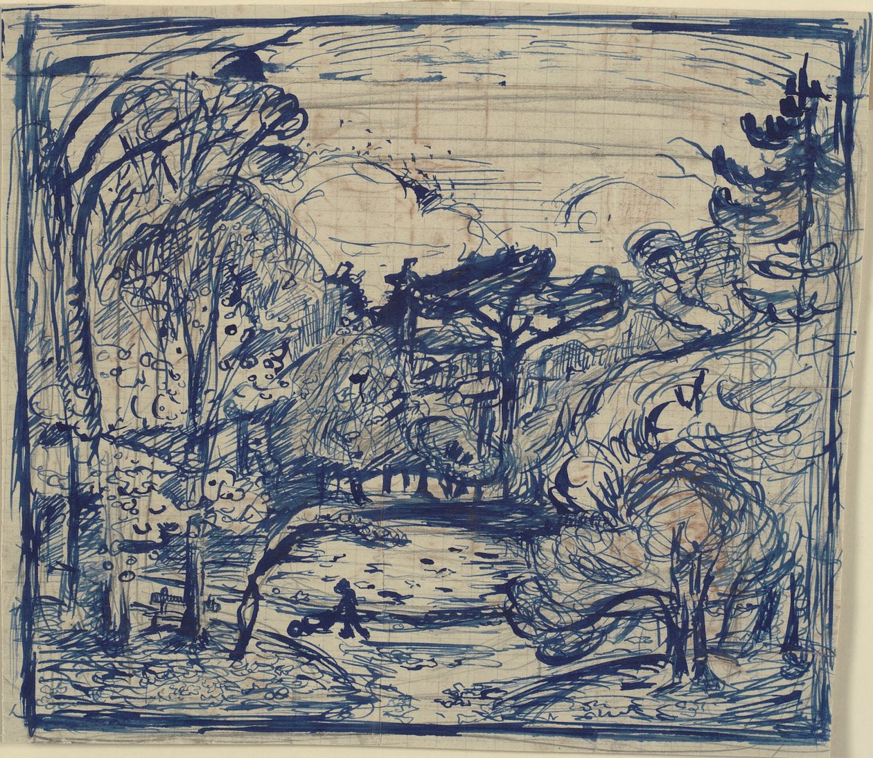 Interno di foresta con taglialegna. La Côte de Grâce, Honfleur. da Emile Othon Friesz