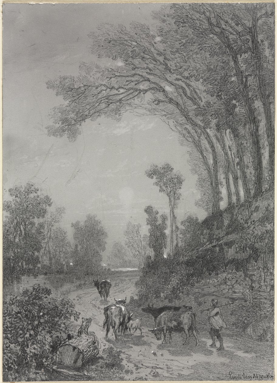 Paesaggio con mucche da Émile van Marcke