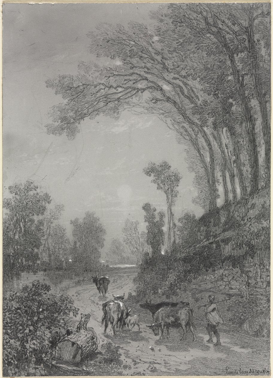 Paesaggio con mucche da Émile van Marcke
