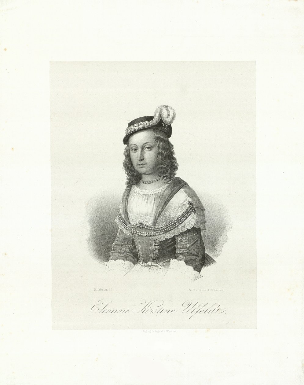 Leonora Christina, contessa Ulfeldt 1621-1698, 1847 da Emilius Ditlev Baerentzen