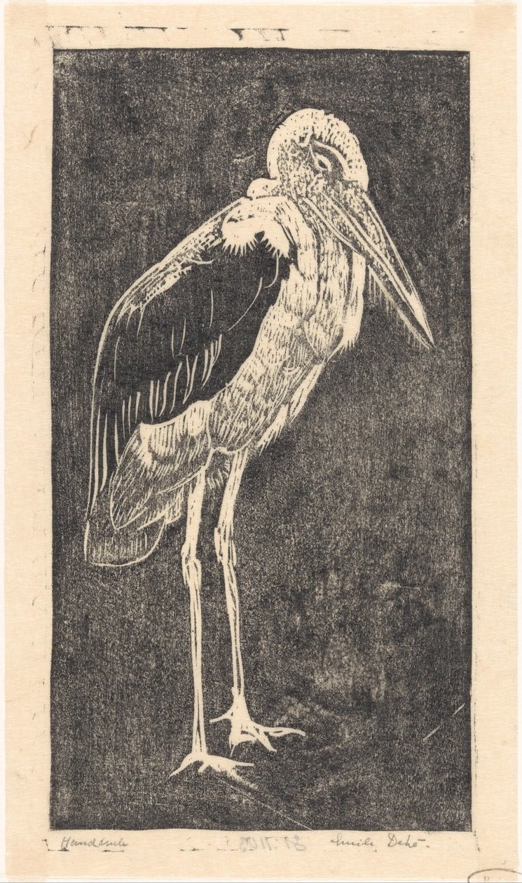 Marabù da Emilius Wilhelmus Dehé (signed by artist)