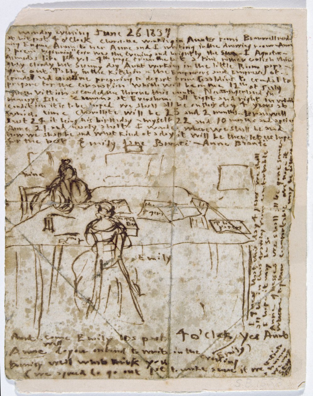 Carta del diario da Emily Bronte