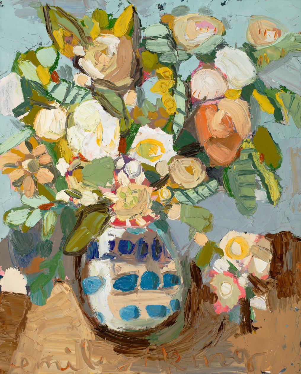 Crushed Blue, 2020 (olio su tela) da Emily Fox King