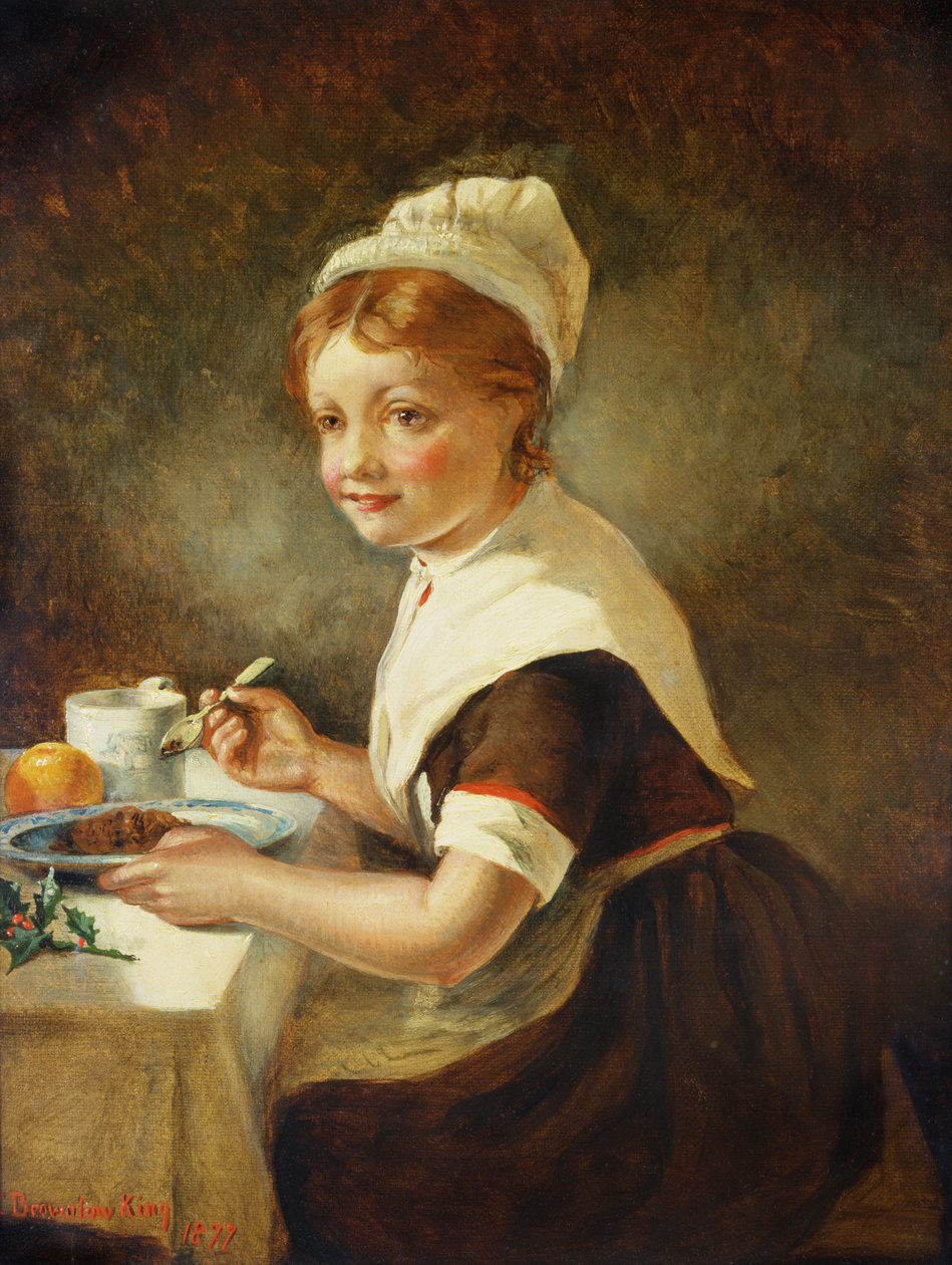 Ragazza Trovatella alla Cena di Natale, 1877 da Emma Brownlow