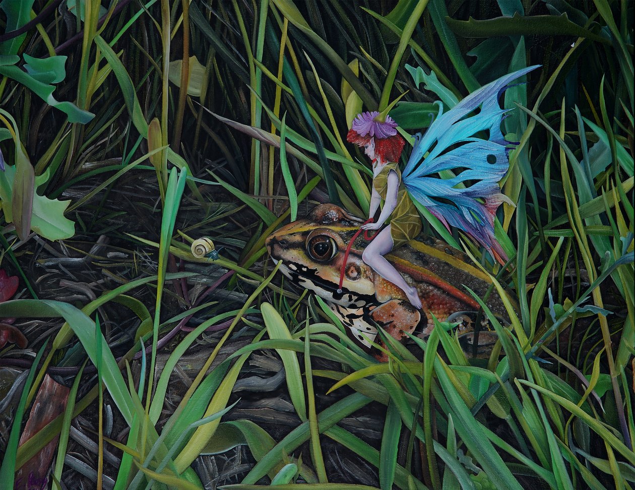 Un compagno di viaggio, 2022 (olio su tela) da Emma Pewsey