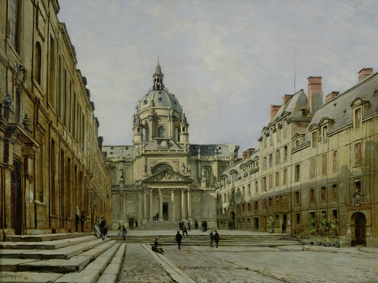 Il cortile della vecchia Sorbona, 1886 da Emmanuel Lansyer