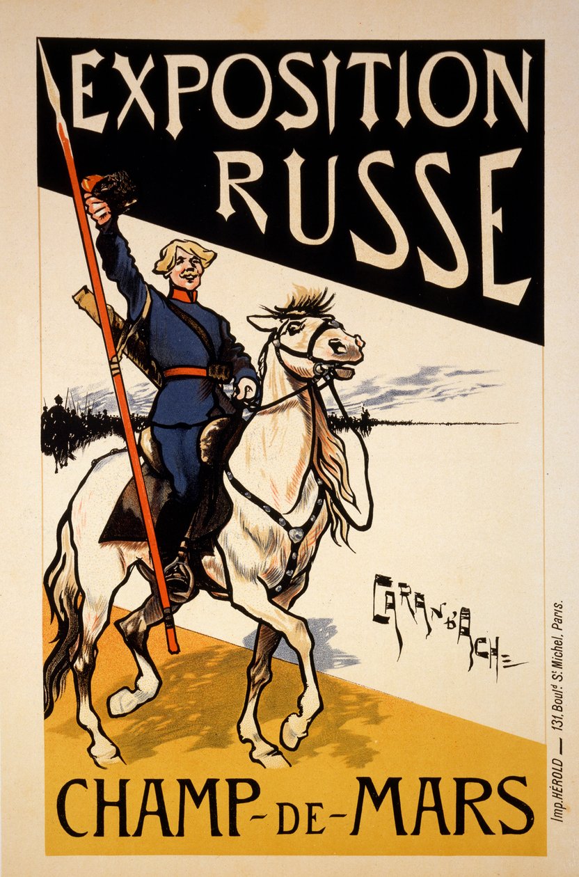 Poster per una Mostra Russa al Champs de Mars, Parigi da Emmanuel Poire Caran D