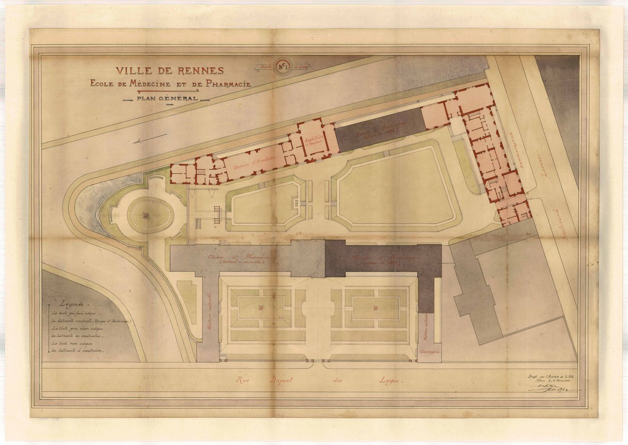 Piano della Scuola di medicina e farmacia di Rennes da Emmanuel le Ray