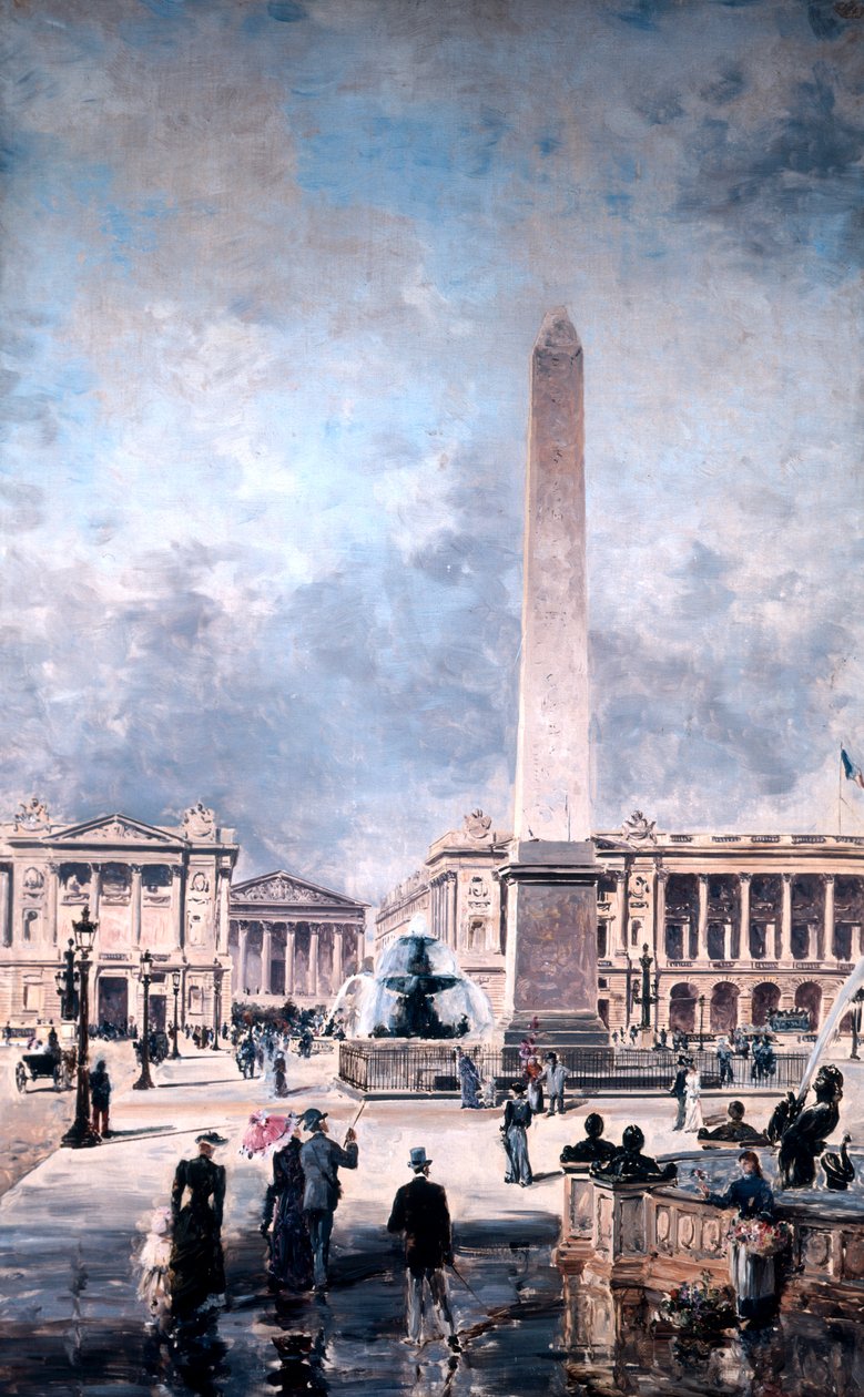 Obelisco di Luxor e Place de la Concorde, 1891 da Emmanuel Lansyer
