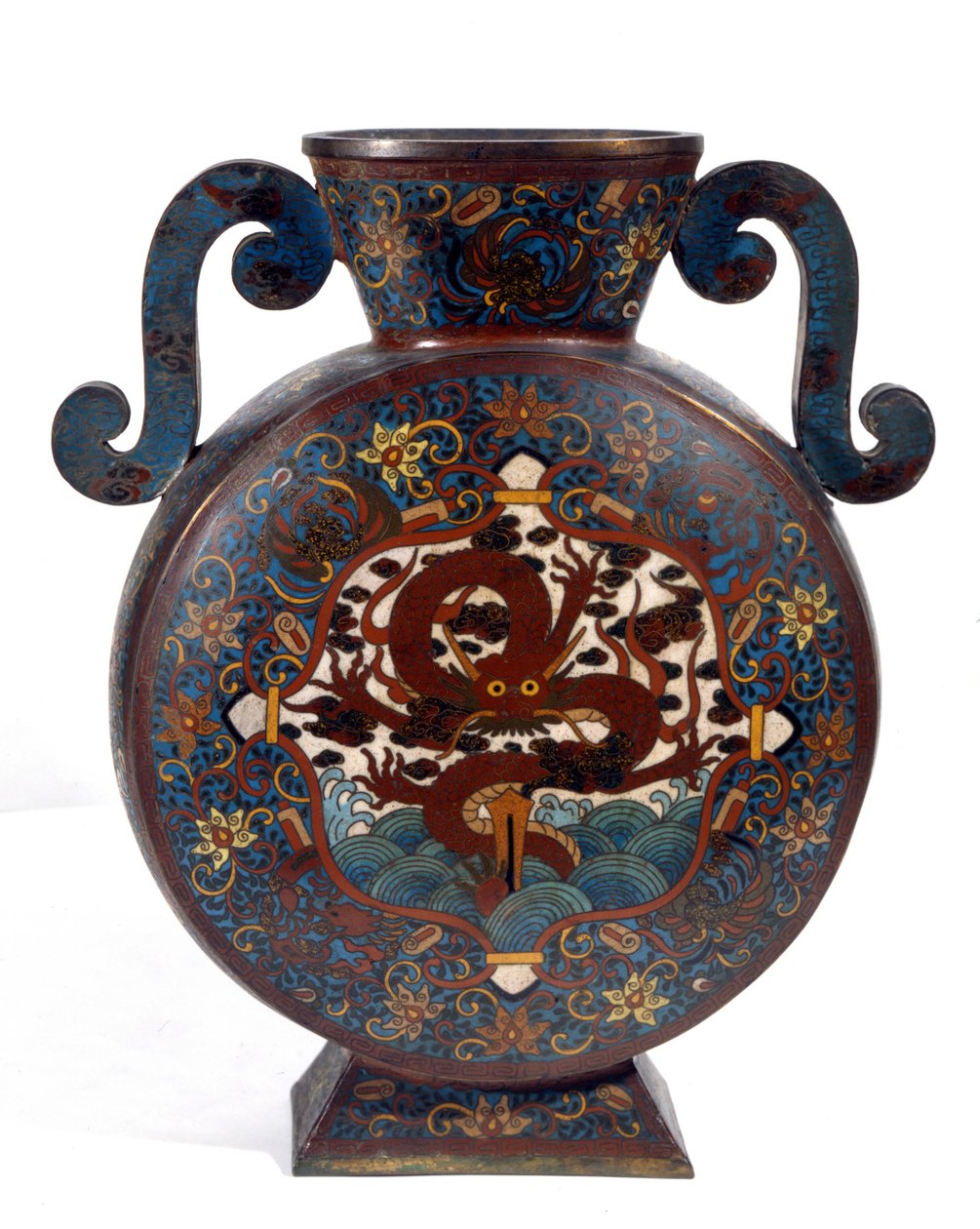 Vaso cinese in smalto cloisonné, periodo Manchu da Empress Cixi Manchu Chinese