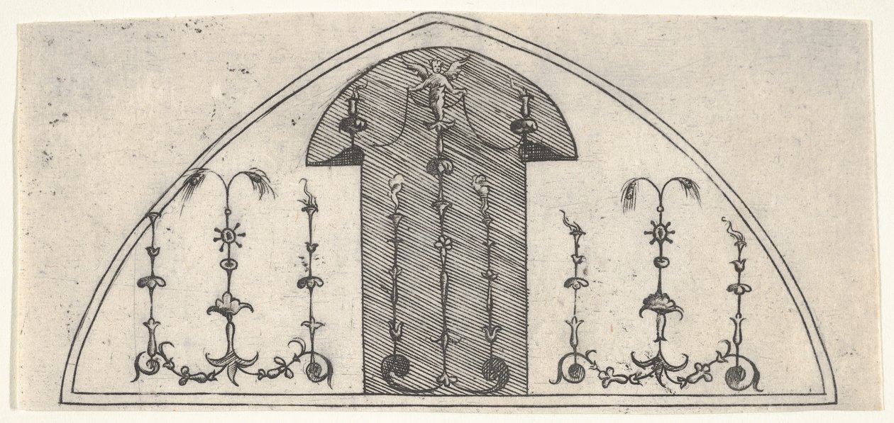 Pannello a forma di lancetta con decorazione grottesca, 1541 da Enea Vico