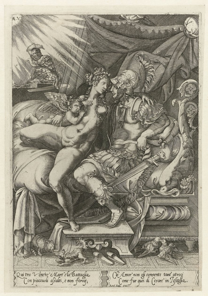 Marte e Venere come amanti da Enea Vico