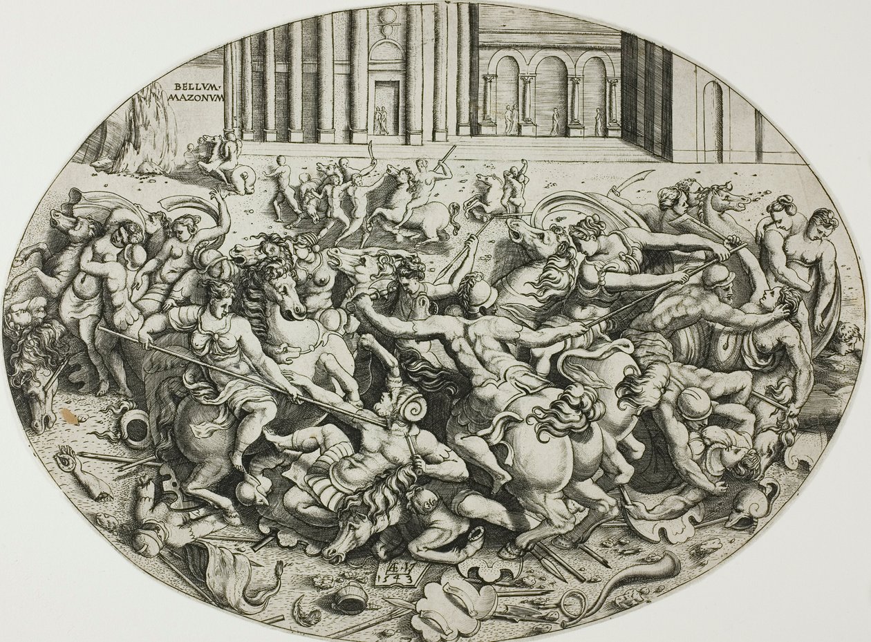 La battaglia delle Amazzoni da Enea Vico