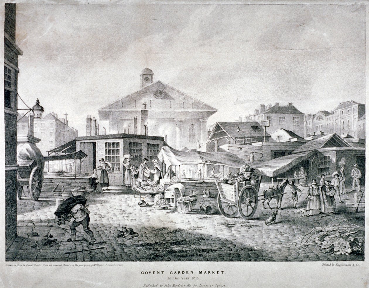 Mercato di Covent Garden, Westminster, Londra, 1815 da Engelmann and Company