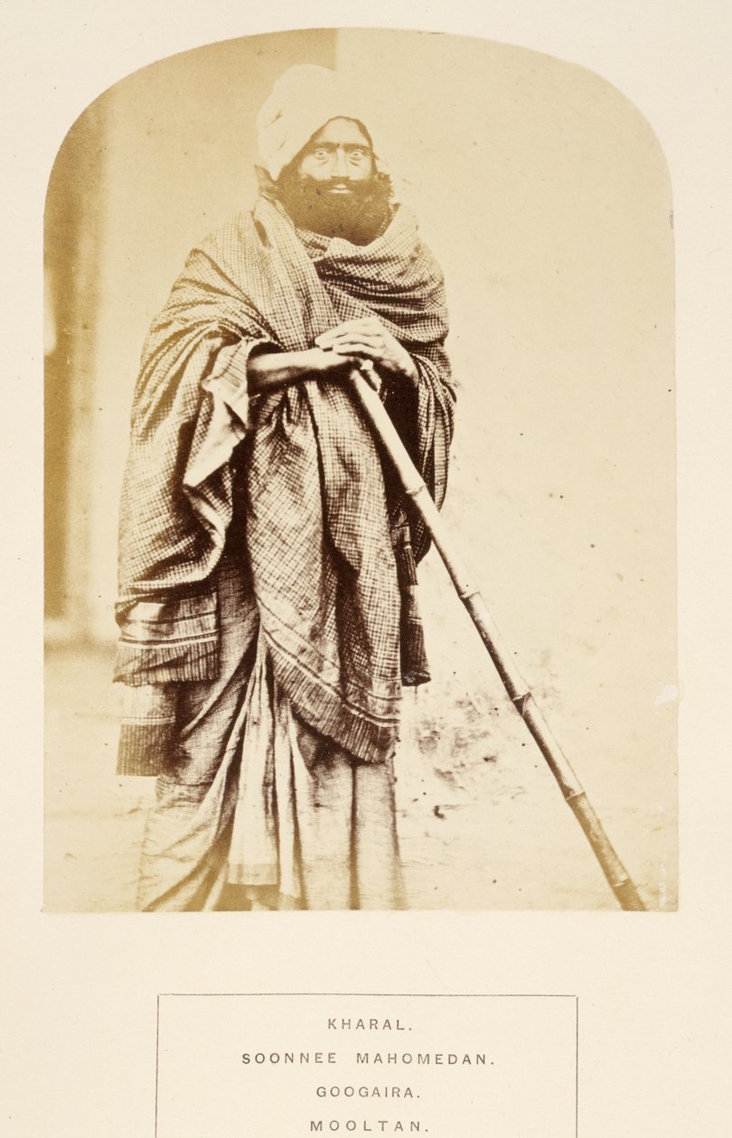 Kharal, Soonnee Mahomedano, Googaira, Mooltan, da The People of India, di J. Forbes Watson, pubblicato nel 1868 da English Photographer